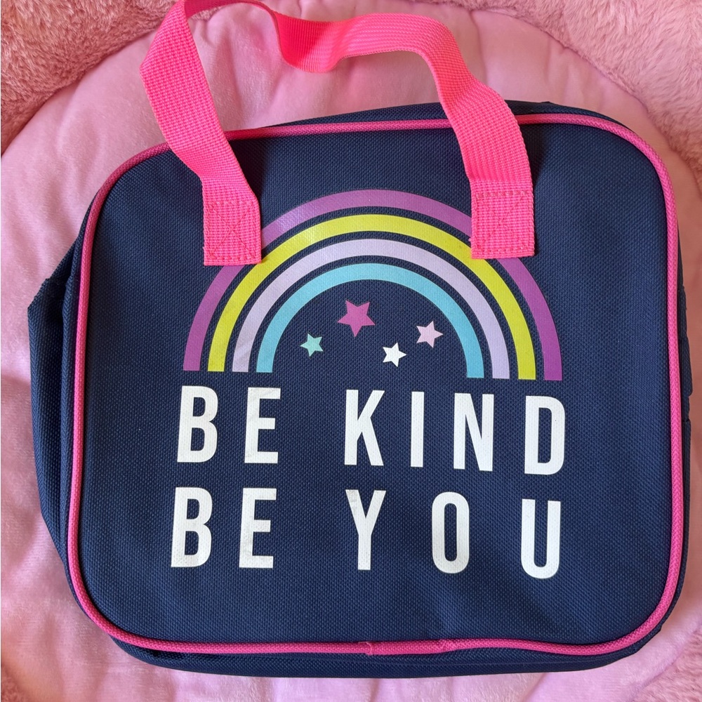 Rainbow Kids Insulated Lunch Bag - Navy and Pink